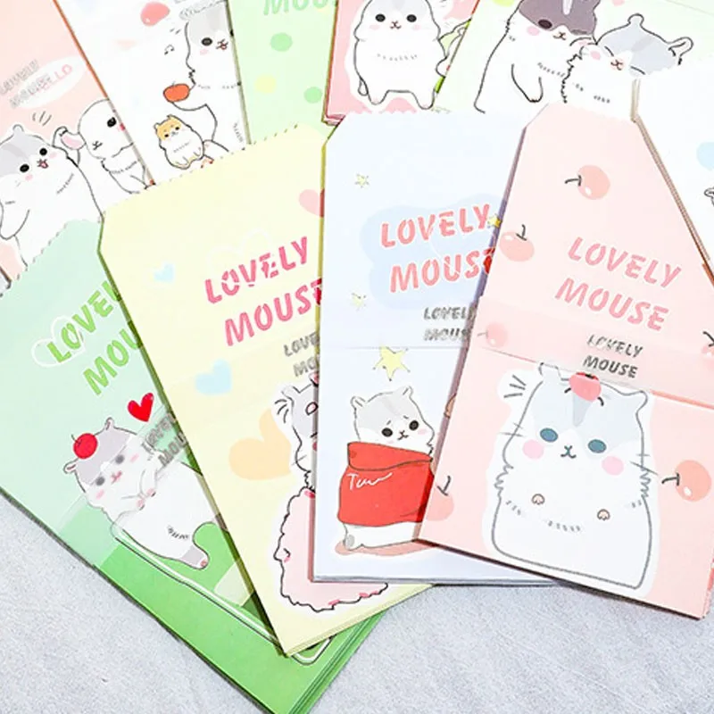 

50pcs Graduation Message Letter Greeting Card Student Stationery Cartoon Animal Children Birthday Invitation Letter Envelope