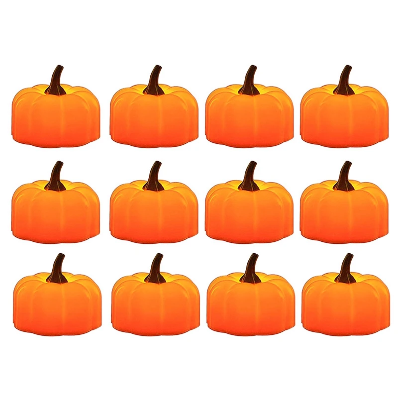 

12 Sets Halloween Decoration Party Atmosphere Layout LED Electronic Candle Light Simulation Luminous Pumpkin Lantern