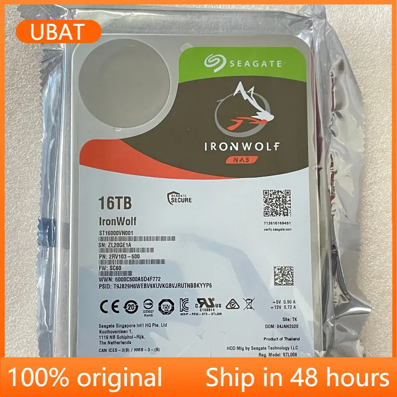 

in stock FOR Seagate IronWolf 16TB Internal 7200 RPM 3.5'' ST16000VN001 Internal Hard Drive