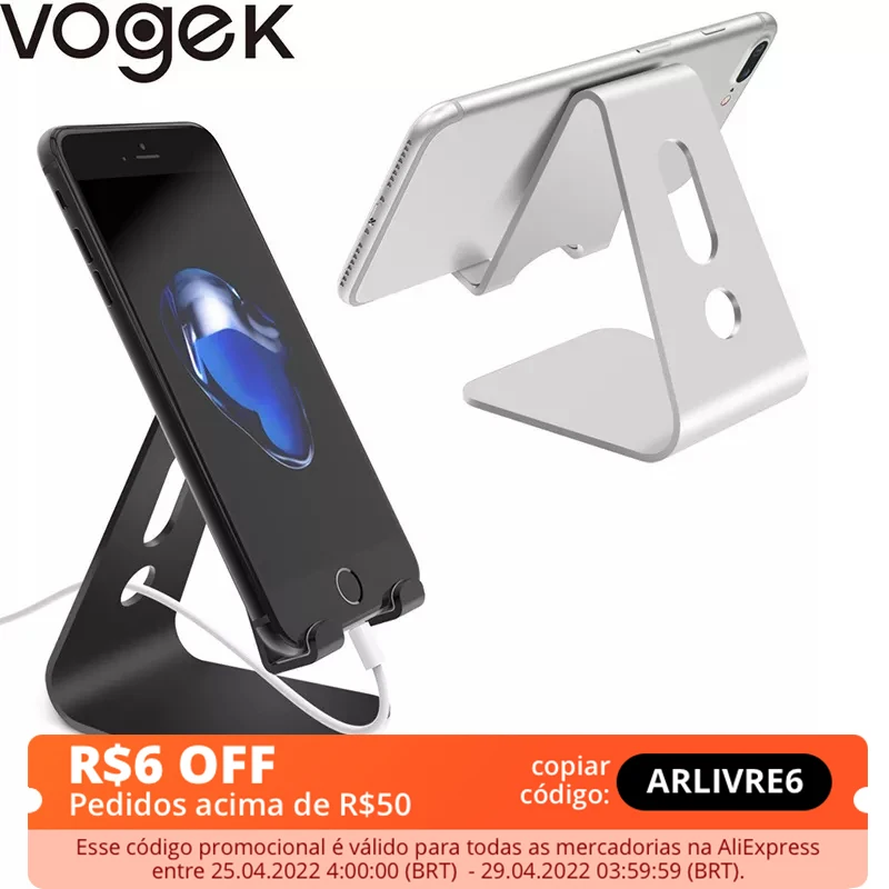 vogek mobile phone desk holder stand aluminium alloy tablet stand universal holder for iphone 12xs8 plusipad samsung xiaomi free global shipping