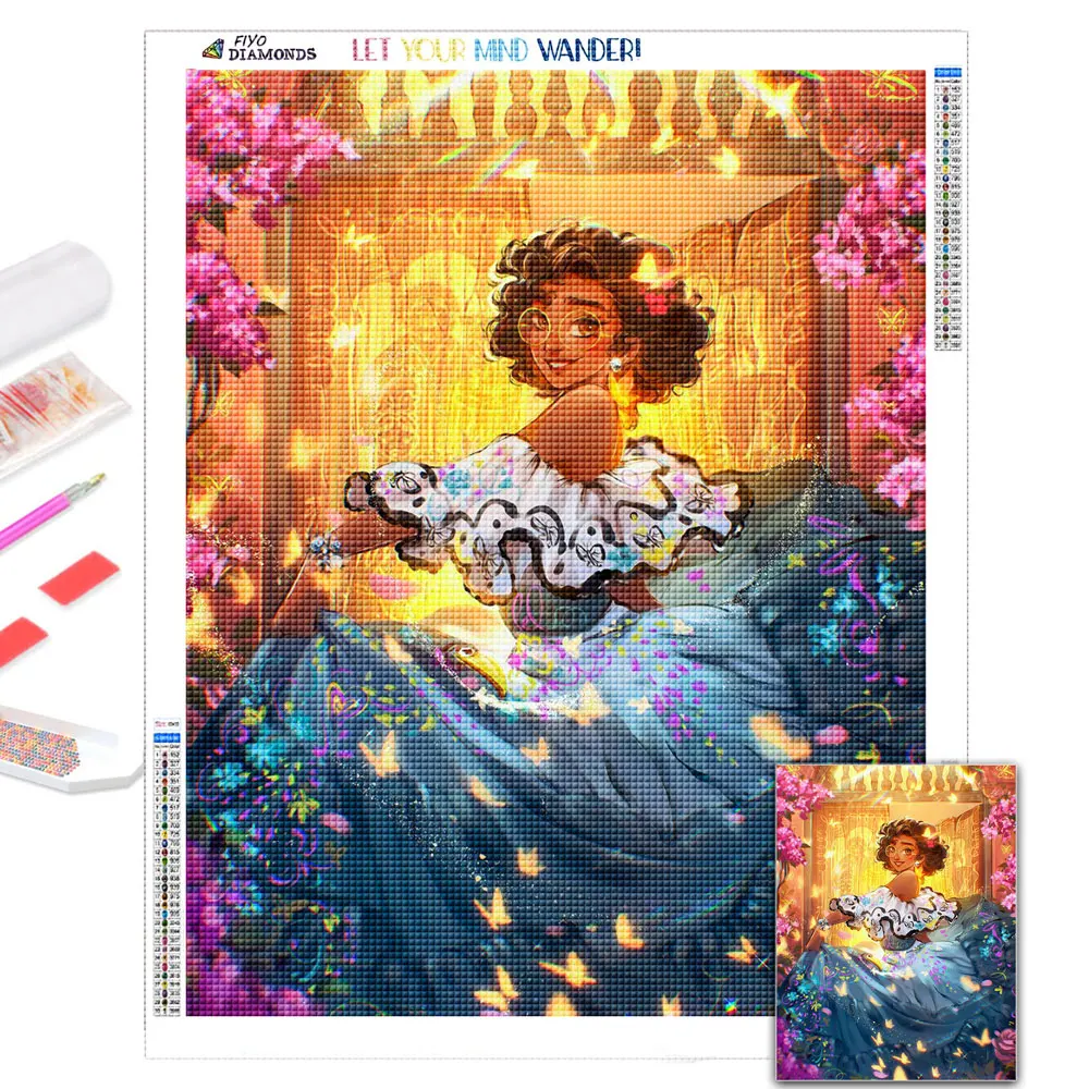 

Алмазная живопись, Алмазная мозаика, аниме цветок, Женская Вышивка, 5D Набор для вышивки крестиком своими руками, домашний декор