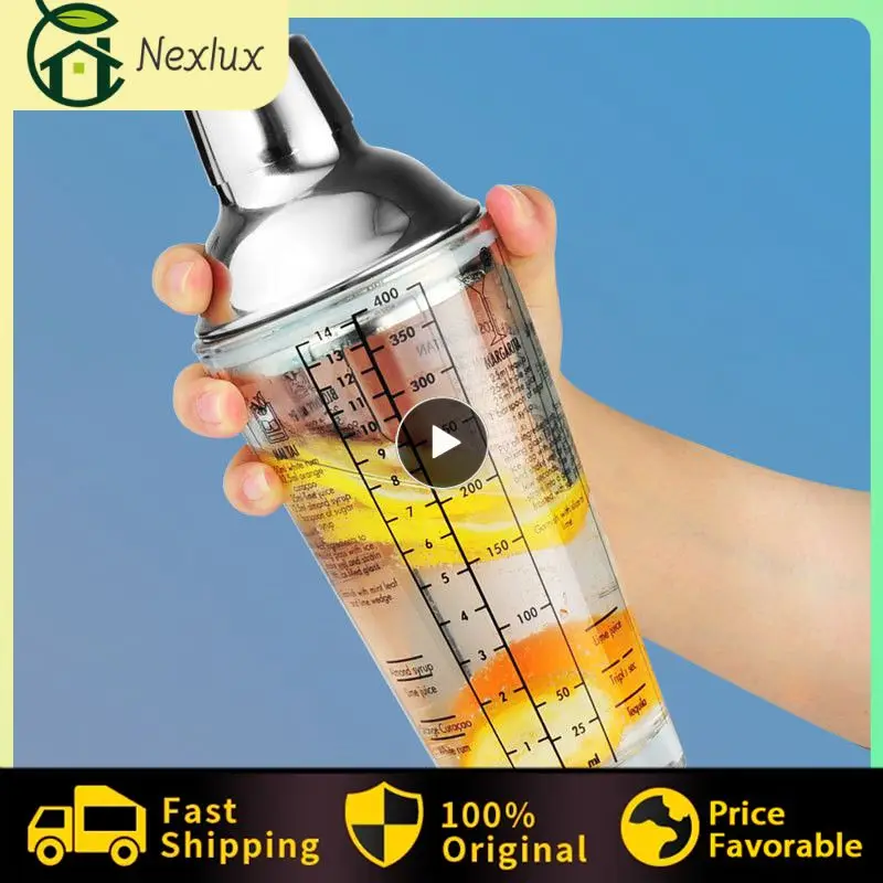 

5/8/10PCS 400ML Barware Stainless Steel Scale Cocktail Shaker Cup Bartender Mixing Glass Fruit Juice Snow Grams Cup Water Bottle