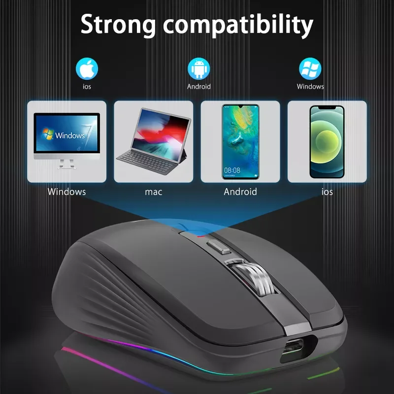 

Bluetooth 5.0 Wireless Mouse Rechargeable Silent Multi Arc Touch Mice Ultra-thin Magic Mouse For Laptop Ipad Mac PC Macbook