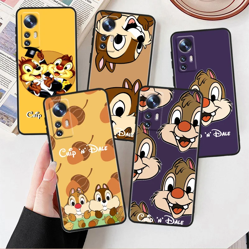 

Disney Chip 'n' Dale cute Phone Case For Xiaomi Mi 13 10S 10 9T 9SE 8 Mix Play A3 A2 A1 CC9E Note 10 Lite Pro Black Cover