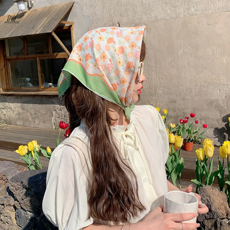 Модный и Повседневный Шарф женский художественный весенне-летний декоративный