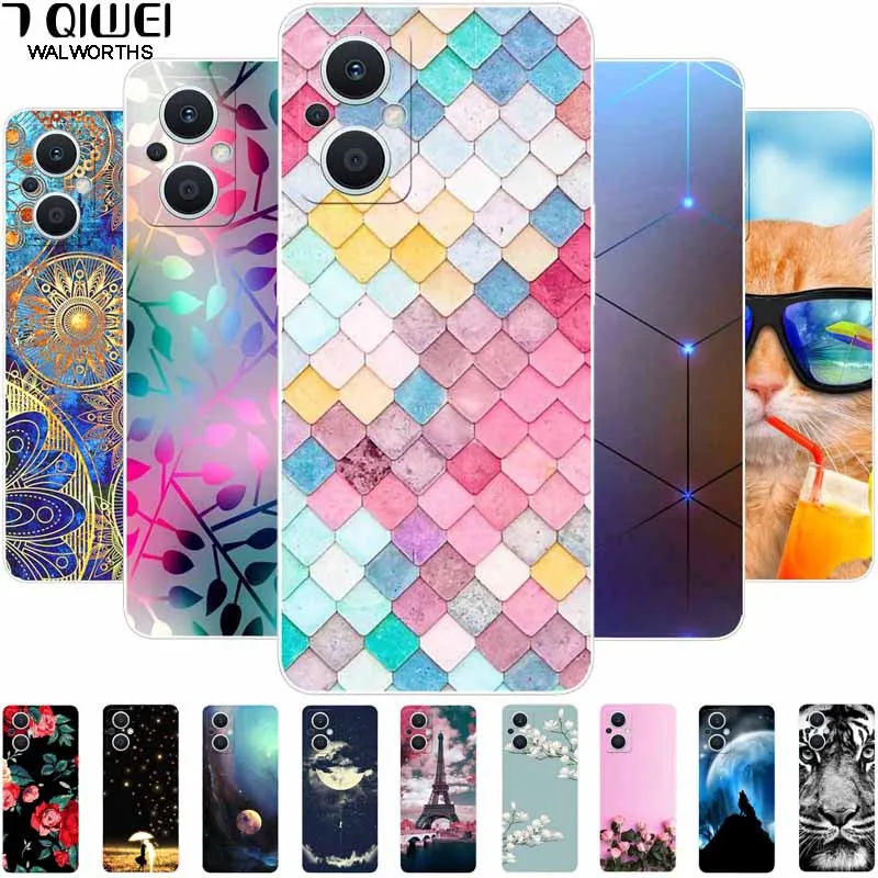 

Для Oppo Reno 7 Lite чехол TPU прозрачный силиконовый бампер задняя крышка для Oppo Reno7 Lite 5G чехол Reno7Lite 6,43 ''Global Fundas Cute