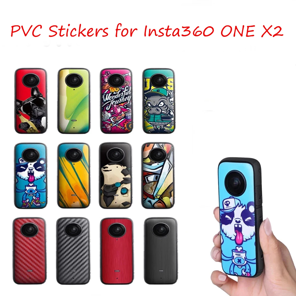 PVC Stickers for Insta360 ONE X2 Effective Waterproof Protection Skin Case Soft Decals Removable Scratch-Proof Cover Accessories