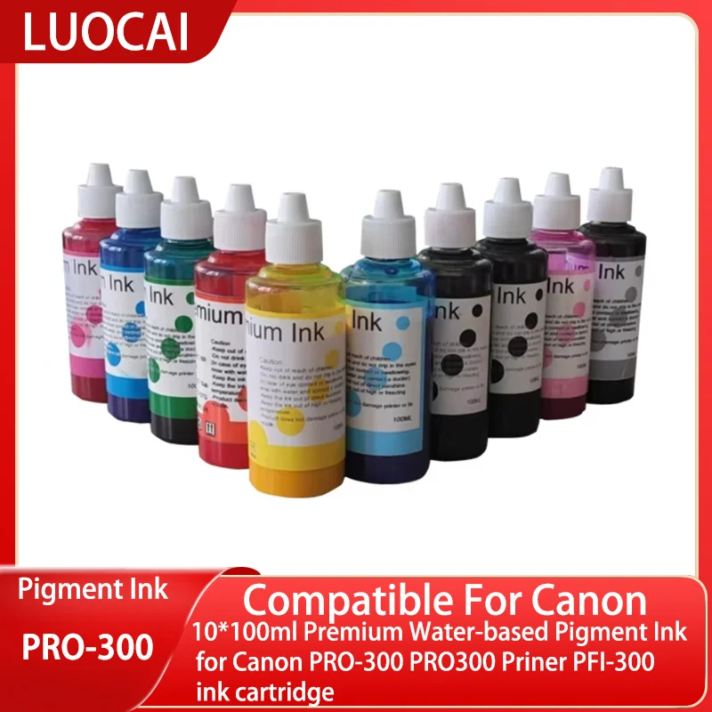 10*100 мл пигментные чернила премиум-класса на водной основе для картриджа Canon PRO-300
