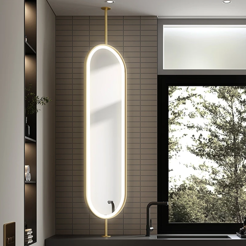 

Led Lighted Makeup Smart Mirror Bathroom Modern Vintage Large Dressing Shower Mirror Full-body Espelho Parede Decoration Bedroom