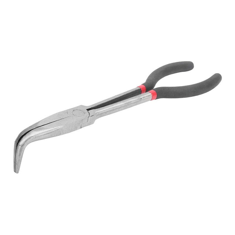 

New Needle Pliers 11 Inch 90 Degree Curved Nose Pliers Steel High Temperature Hardened Pliers Hand Tool