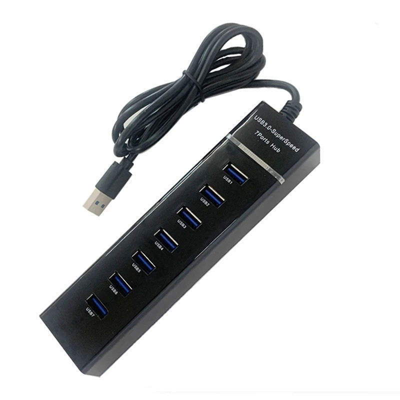 

1 Pcs USB 3.0 USB 2.0 7 Ports Hub ABS Splitter Adapter Cable Length 120Cm For Desktop PC Laptop Keyboard Mouse Mobile Hard Disk