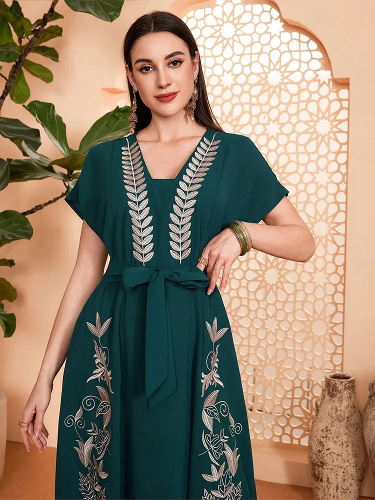 Ид Джеллаба Марокко Кафтан Роскошное мусульманское платье с вышивкой Женское
