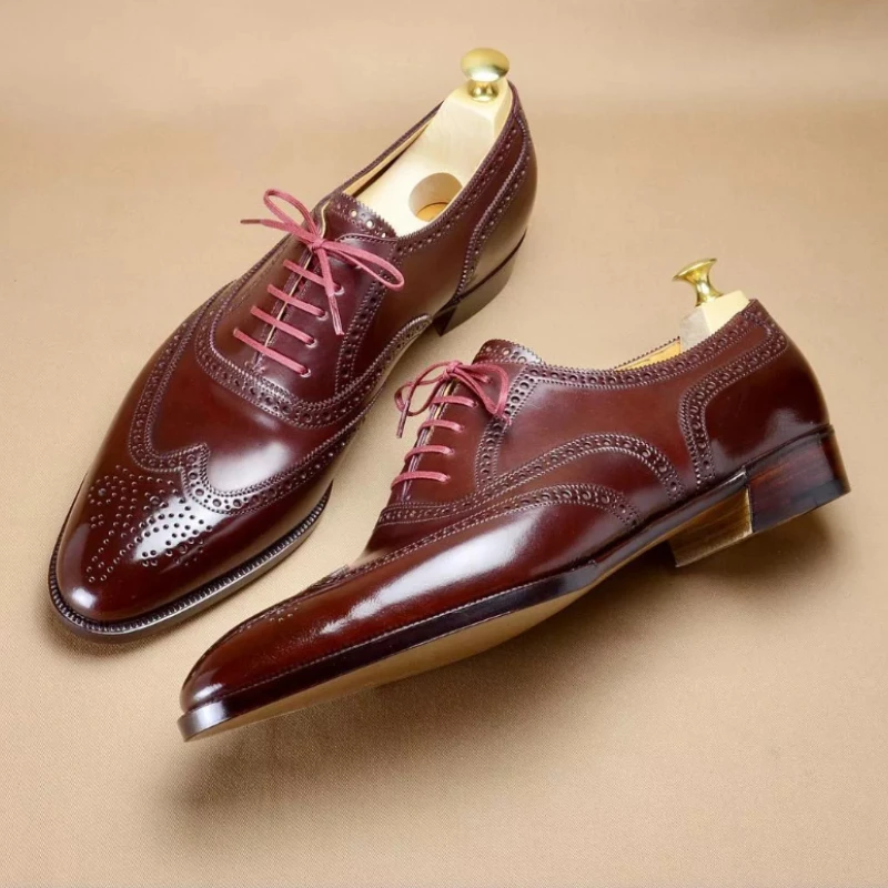 

Туфли-броги KF959 мужские, однотонные, на шнуровке, классические, удобные, Нескользящие, деловые, обувь на низком каблуке, профессиональные