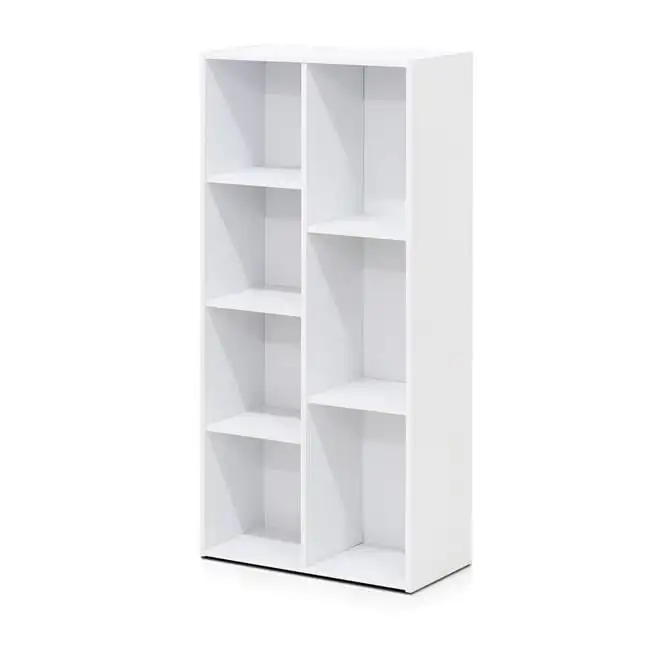 

Furinno 11048WH 7-кубический Реверсивный открывающийся книжный шкаф, белый