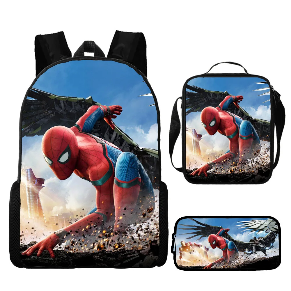 

Disney Marvel Hero Spiderman Backpack Pen Bag Meal Bag Large Capacity Waterproof Travel Bag Storage Bag SchoolBag Children Gifts