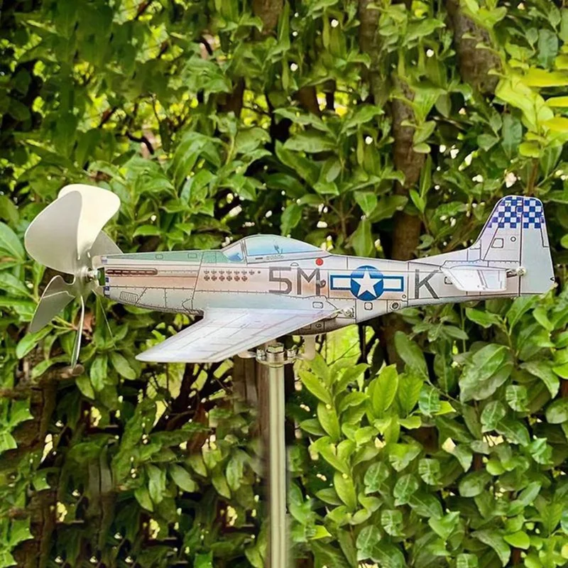 3D самолёт садовая атмосферная лопатка Pinwheel антикоррозийная металлическая