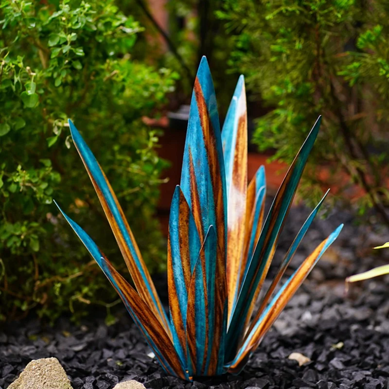 Большая деревенская скульптура деревенские металлические растения Agave для