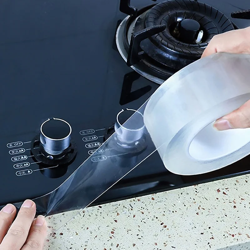 

Прочная прозрачная лента, самоклеящаяся акриловая лента без следов для ванной, кухни, автомобиля, раковины