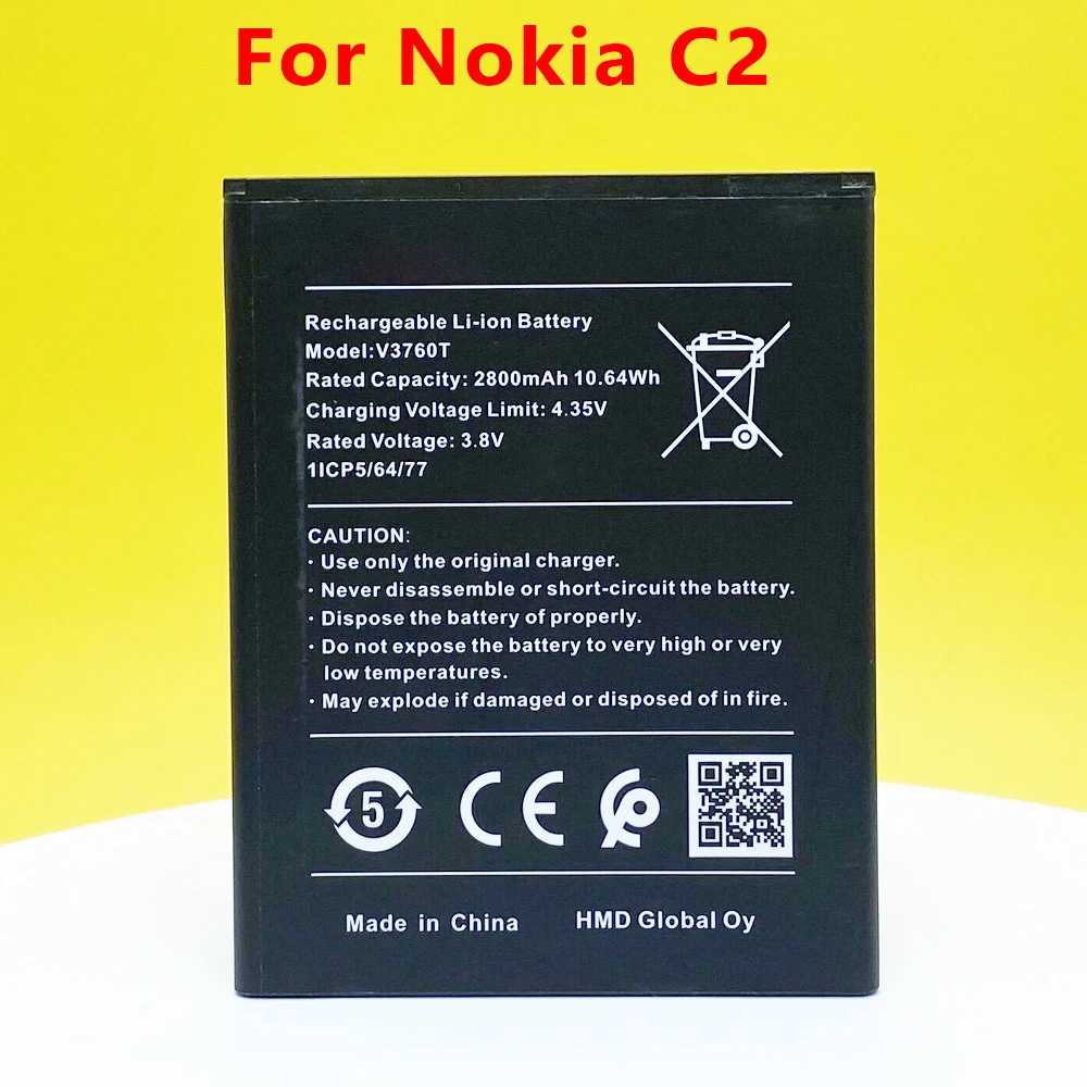 

100% NEW 2800mAh V3760T Battery For Nokia C2 High Quality +Tracking number