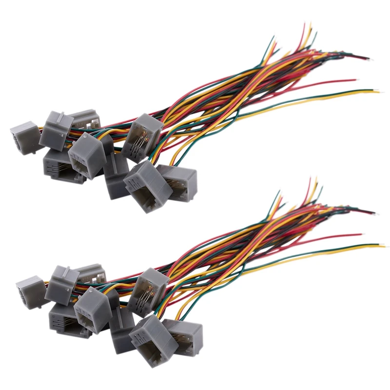 

20 Pcs 616E 4P4C RJ9 Female Telephone Connector Adapter W 4 Wires 8Cm