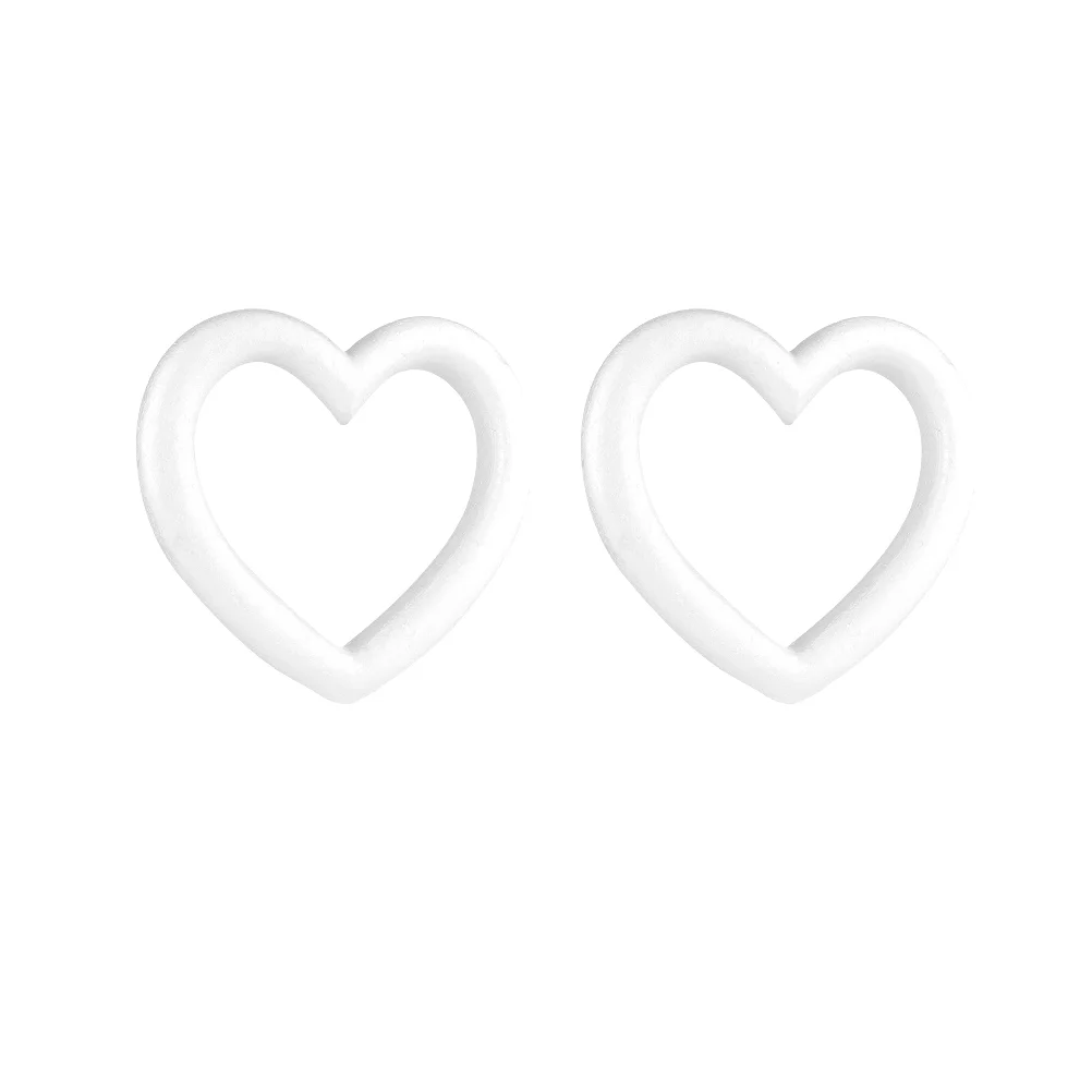 

2pcs Craft Heart Wreath Heart Shape Polystyrene Rings Cake Topper DIY Craft Gifts for Flower Arranging Xmas Holiday Wedding