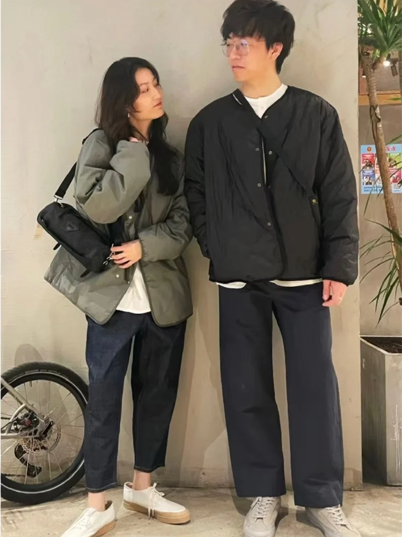 Двусторонняя водонепроницаемая легкая пуховая куртка без воротника Nanamica в