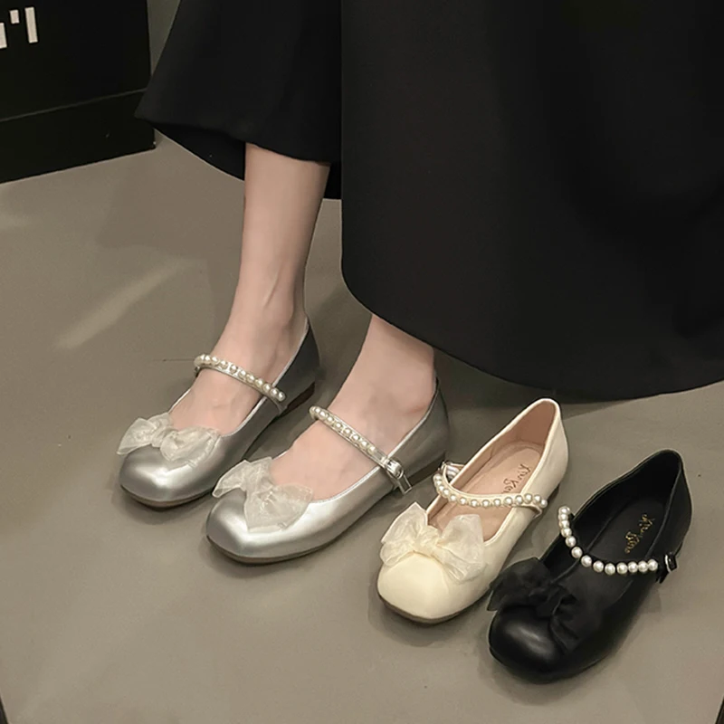 Мягкие элегантные туфли с бантом женские оксфорды на плоской подошве украшенные