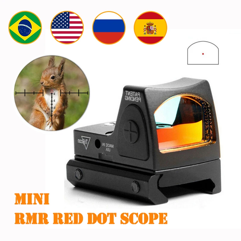 

Mini RMR Red Dot Scope Tactical Training Pistol Airsoft Rifle Reflex Scope Fits 20mm Weaver Rail RifleScope Hunting Accessories