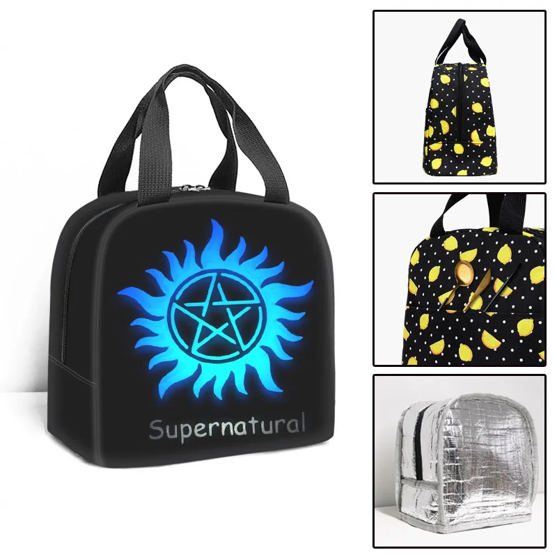 Hot Supernatural Insulated Lunch Bags Women Men Work Tote Food Case Cooler Warm Bento Box Student Lunch Box for School