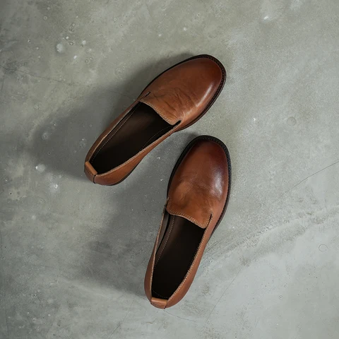 SmallHut, новинка 2026, трендовые весенние лоферы из натуральной коровьей кожи, уличные женские коричневые, черные туфли с круглым носком в стиле ретро, низкий блочный каблук