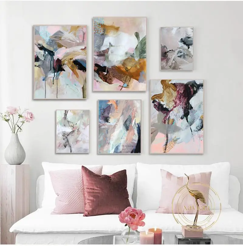 Скандинавская абстрактная Красочная картина граффити на холсте Современная