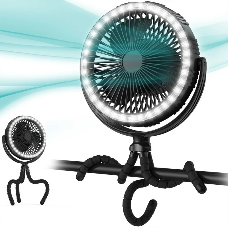 

Мини вентилятор-осьминог, портативный деформируемый Настольный вентилятор с клипсой, Регулируемый Настольный кронштейн, перезаряжаемый о...