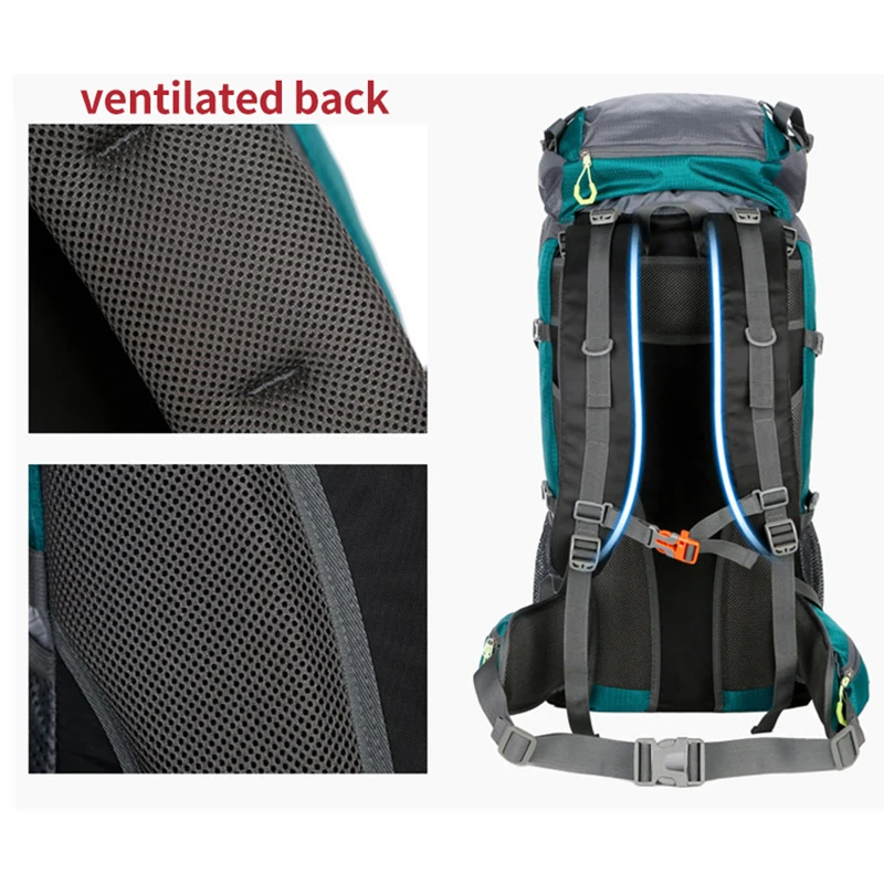 80L large capacity waterproof mountaineering bag, outdoor sports camping, multi-function  military  survival backpack trek bike