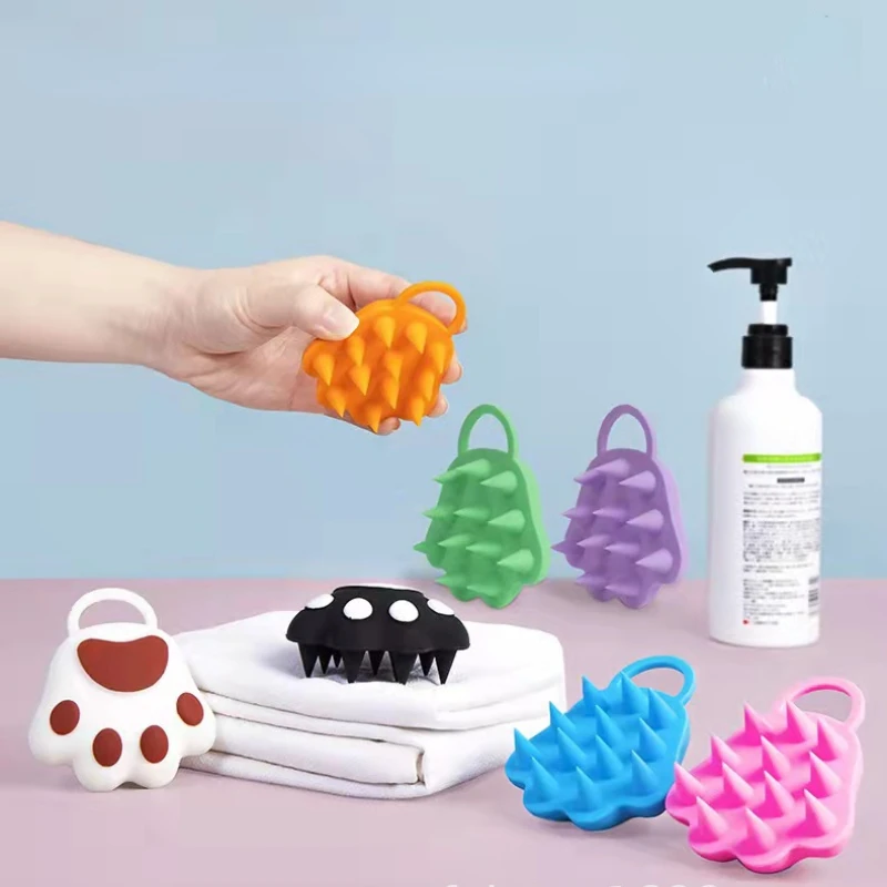 

Home Multifunctional Silicone Hair Wash Brush Pressure Reducing Massage Brush Cat Paw Massage and Health Comb Back Scrubber