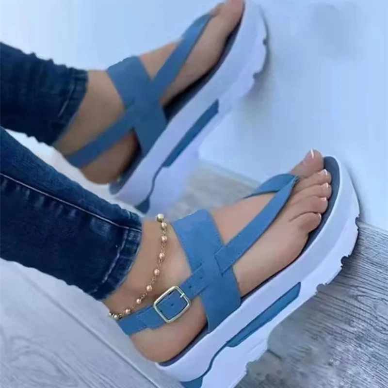 

Platform Sandals Women 2022 New Summer Chunky High Heels Female Wedges Shoes for Women Fish Toe Red Sandalia Feminina Bling