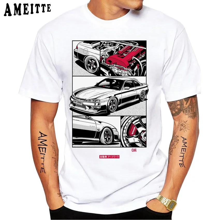 Новая летняя мужская футболка с коротким рукавом в стиле Harajuku Silvia S14A Kouki - Car Design