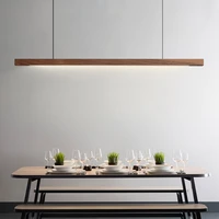 minimalist restaurant wood pendant lights modern led chandelier long dining table bar kitchen island nordic office hanging lamps