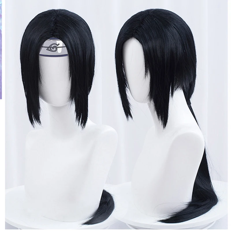 

Uchi Itachi Cosplay Wig Itachi Uwasha Long Straight Black Heat Resistant Synthetic Hair Anime Cosplay Wigs Headband WigCap.