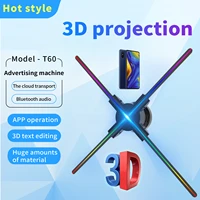 the new listing60cm holographic fan projector led light signs neon lights wifi control advertising logo animation video display