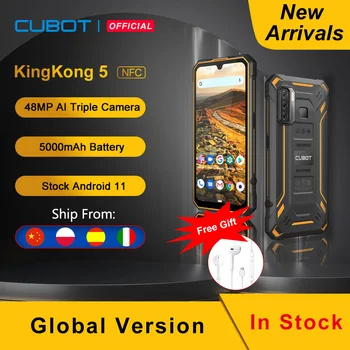 Cubot KingKong 5 Rugged Phone IP68 Waterproof Smartphone 5000mAh 48MP Triple Camera Android 11 NFC 4GB+32GB FACE ID Unlock
