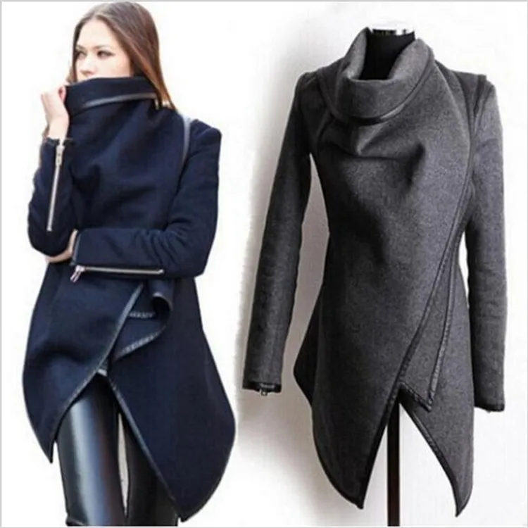 Women Trench Coat Long Cashmere Overcoats Trench Woolen Coat Female Warm Wool Long Sleeve Overcoat