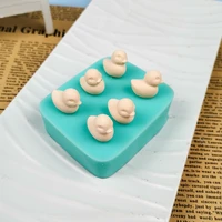 mini 6 cavity cute duck silicone mold fondant cake decorating moulds cookie mold pudding ice cream baking tool