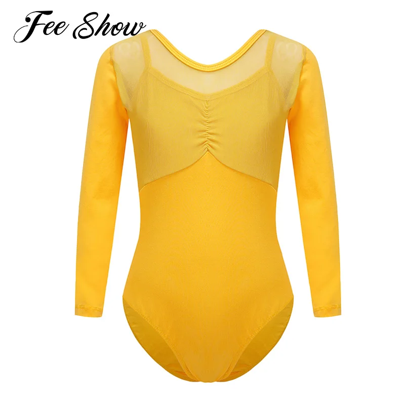 

Ballerina Girls Ballet Dance Costumes Long Sleeve Kids Gymnastics Leotard Dancewear for Ballet Leotards Dance Practice Bodysuit