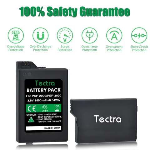 10 аккумуляторов Tectra 2400 мАч для Sony PSP