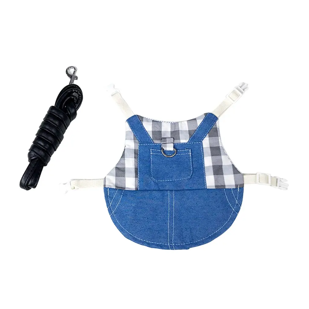 

Rabbit Clothes Denim Jacket Cute Bunny Vest Harness Leash Collar Rabbit Clothing Suit Ferret Bunny Hamster Small Pet Supplies