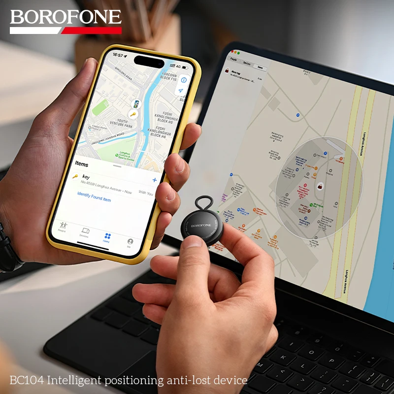 Фото BOROFONE BC104 Bluetooth-трекер AirTag, совместимый с Find My iPhone, для ключей, домашних животных, багажа, пожилых людей, детей, мини-GPS-локатор, защита от потери №5