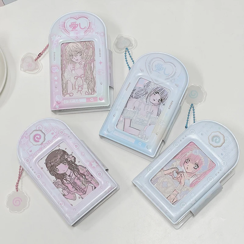 Голубой розовый полый фотоальбом 3 дюйма Kpop Idol держатель для фотокарт мультяшный