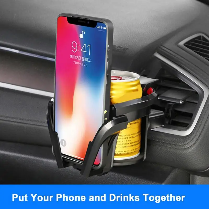 

2 In 1 Auto Cup Expander Phone Holder Car Cup Holder Expander Upgraded Air Vent Cup Holders Expander Adapter for Large Bottles
