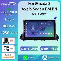 8G 128G For Mazda 3 Axela Sedan BM BN 2014 - 2019 Car Radio Android 10.0 QLED 8 Core Stereo Head Unit DSP 48EQ Car Play NO 2din