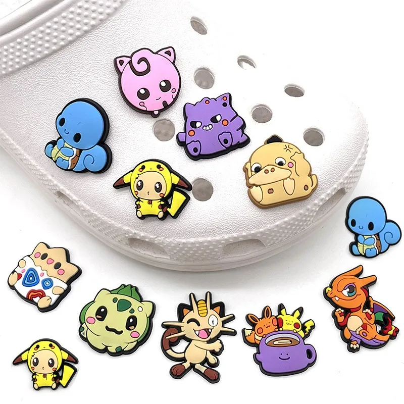 

1Pcs Pocket Monsters Shoe Buckle PVC Cartoon Crocs Accesoires Charms Kids Party X-mas Gifts Party birthday presents small gifts